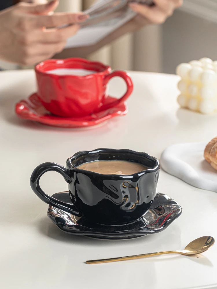 Креативная кофейная чашка ручной работы и набор тарелок домашняя для