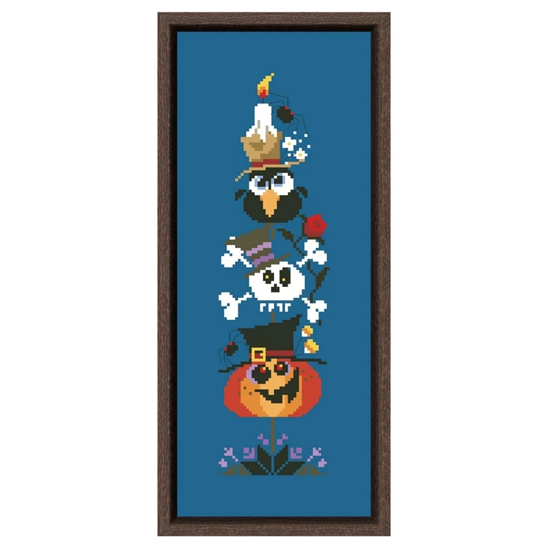 

Spooky tree Cross-stitch embroidery sets pattern design 18ct 14ct 11ct denim blue canvas embroider DIY needlework