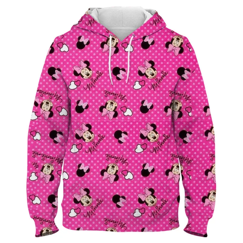 

Women's Spring Sweatshirt Disney Minnie Mouse 3D Print Men's Hoodies Spring Autumn Cartoon Anime Boy Girl Kids Pullover