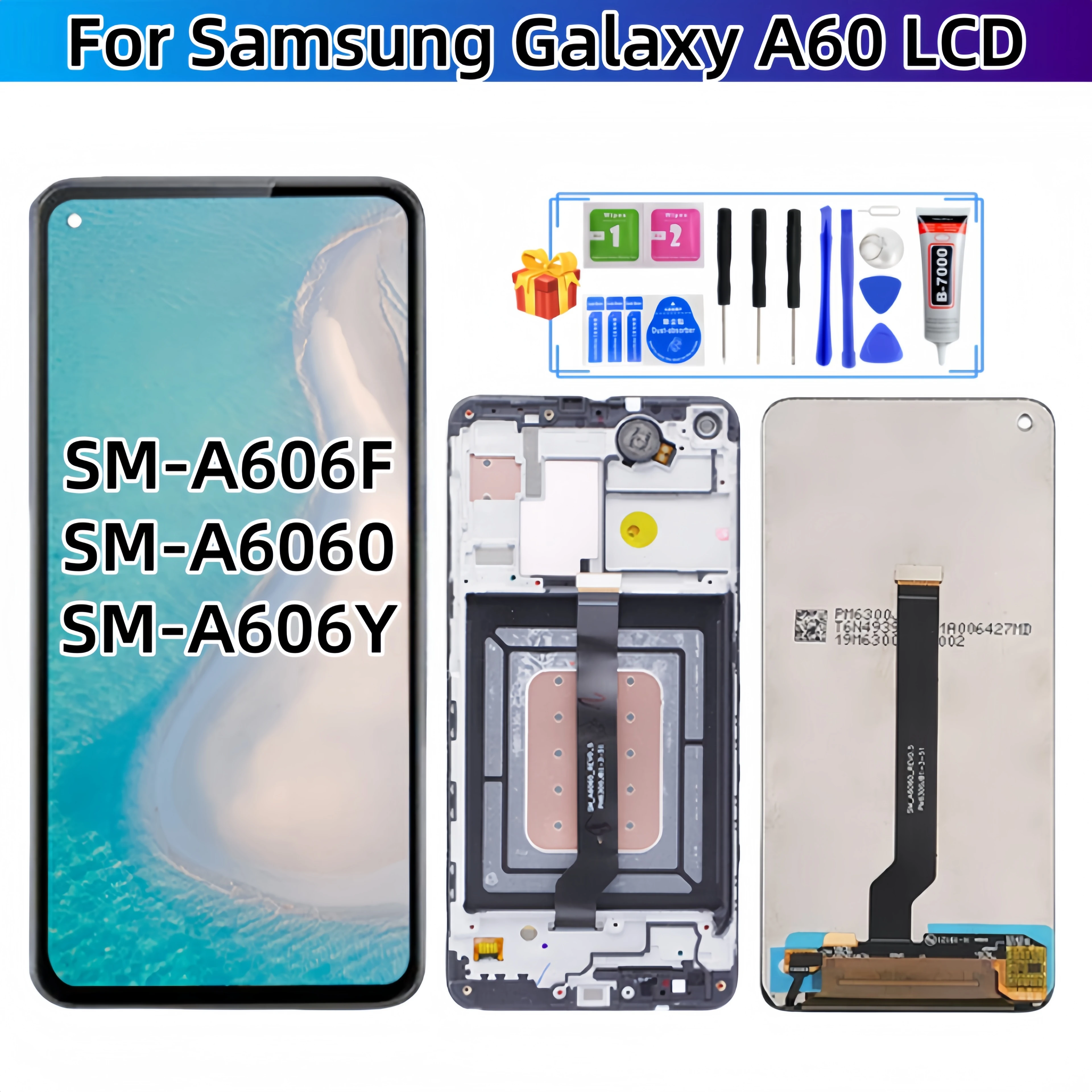 Для Samsung Galaxy A60 2019 SM-A606F SM-A6060 SM-A606Y ЖК-дисплей с сенсорным экраном в сборе запасные