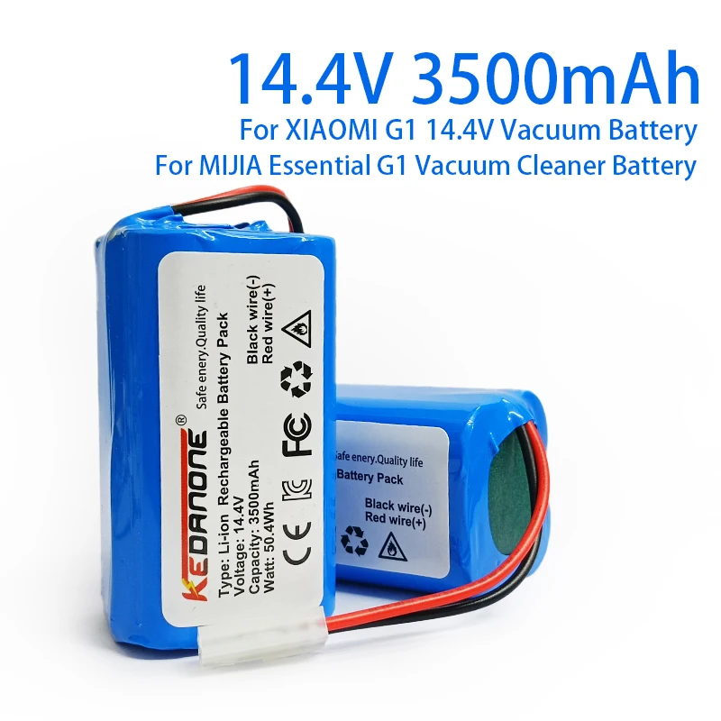 

Original 14.4V 3.5Ah H18650CH-4S1P Replacement Battery For Xiaomi Mijia Mi Sweeping Mopping Robot Vacuum Cleaner G1 3500mAh