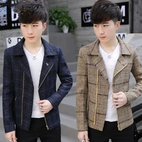 fashion mens woolen coats solid color single breasted lapel long coat jacket casual overcoat casual trench spring and autumn