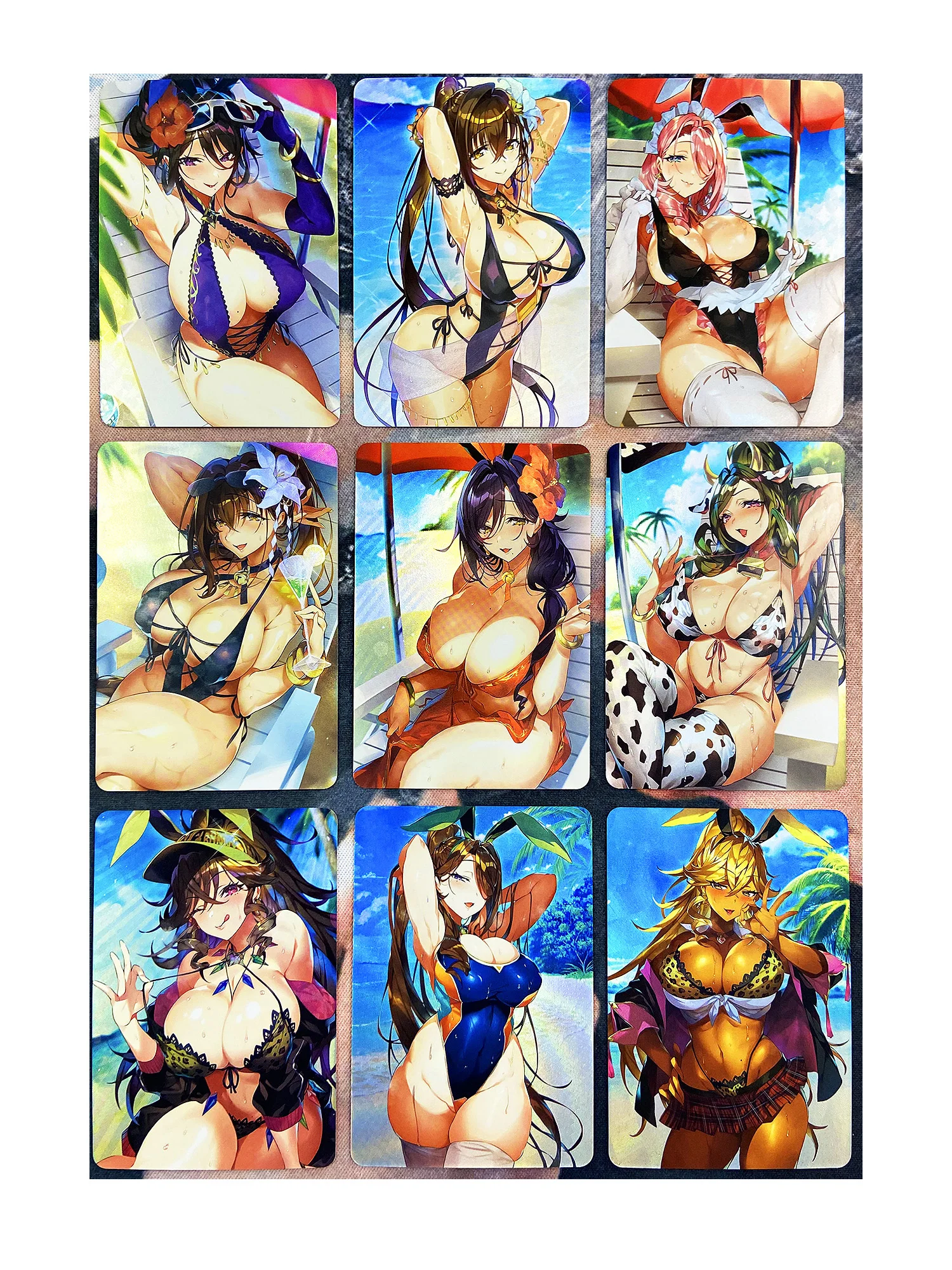 9 шт./компл. ACG, серия Bunny, купальник, рефракция, сексуальные девушки, № 1, игрушки, хобби, коллекционные предметы, Аниме игровая коллекция карт