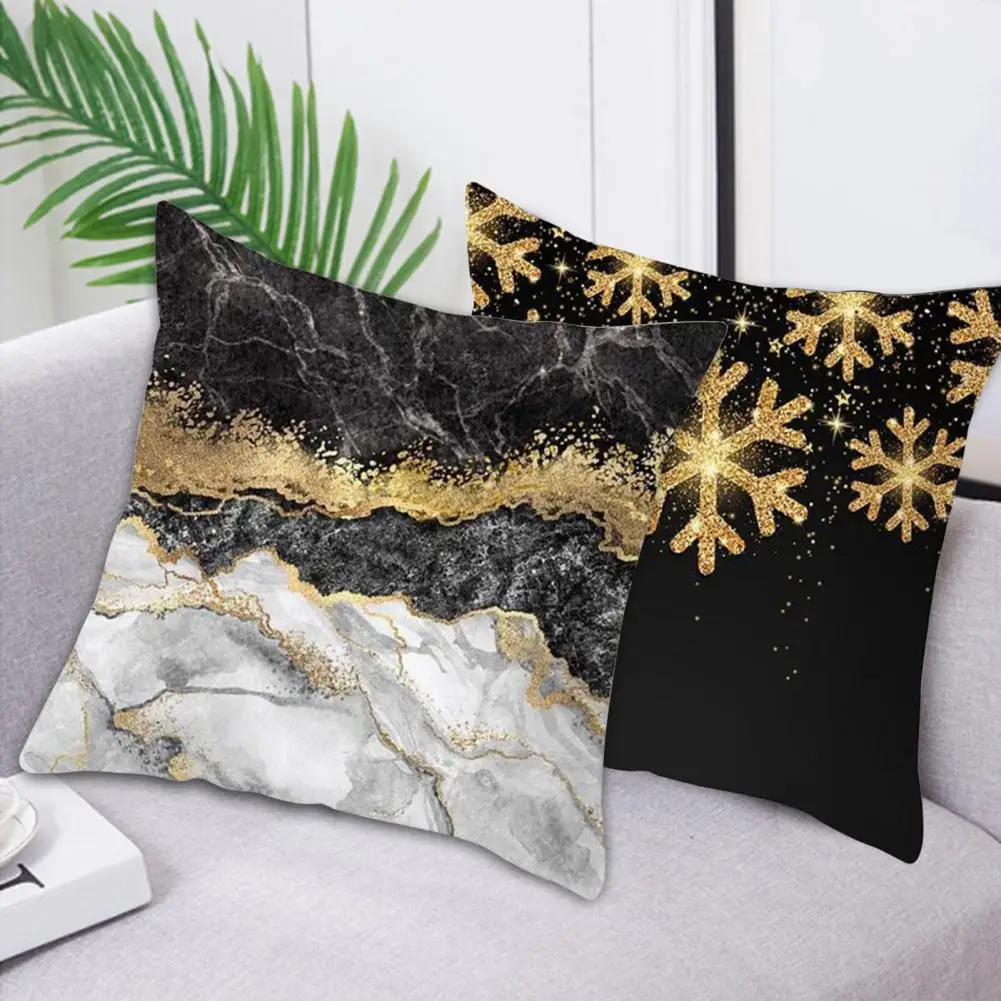 

Pillow Cover 6 Styles Golden Pattern Printed Sofa Cushion Slipcase Shrink Free Polyester Cushion Slipcover for Office