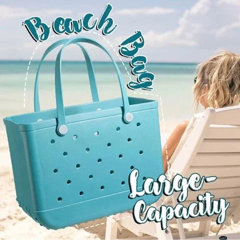Extra Large Beach Bag Summer EVA Basket Women Silicon Beach Tote With Holes Breathable Pouch Shopping Storage Basket