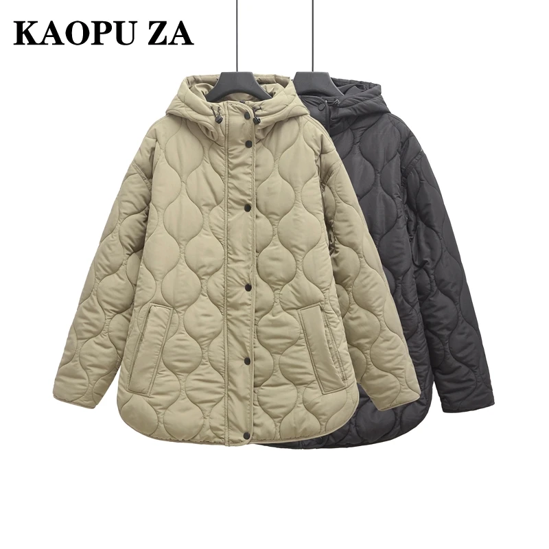 KaOPU ZA 2024 осеннее женское винтажное пальто стеганая куртка классическая женская