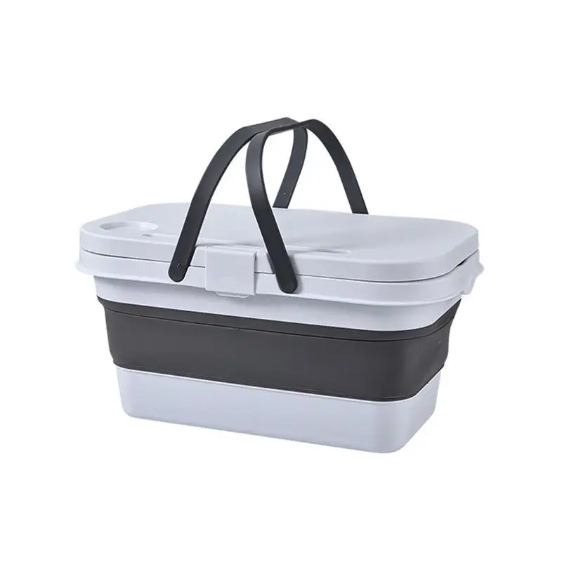 

Folding Storage Case For Picnic Portable Storage Container For Fruit Veggies Snacks Drinks Large Box For Camping Outdoor Party
