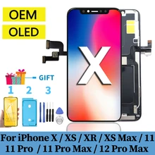 Original OLED Lcd For iPhone X XR Xs Max 11 Pro Max 12 Pro LCD Display Touch Screen Digitizer Assembly No Dead Pixel Replacement