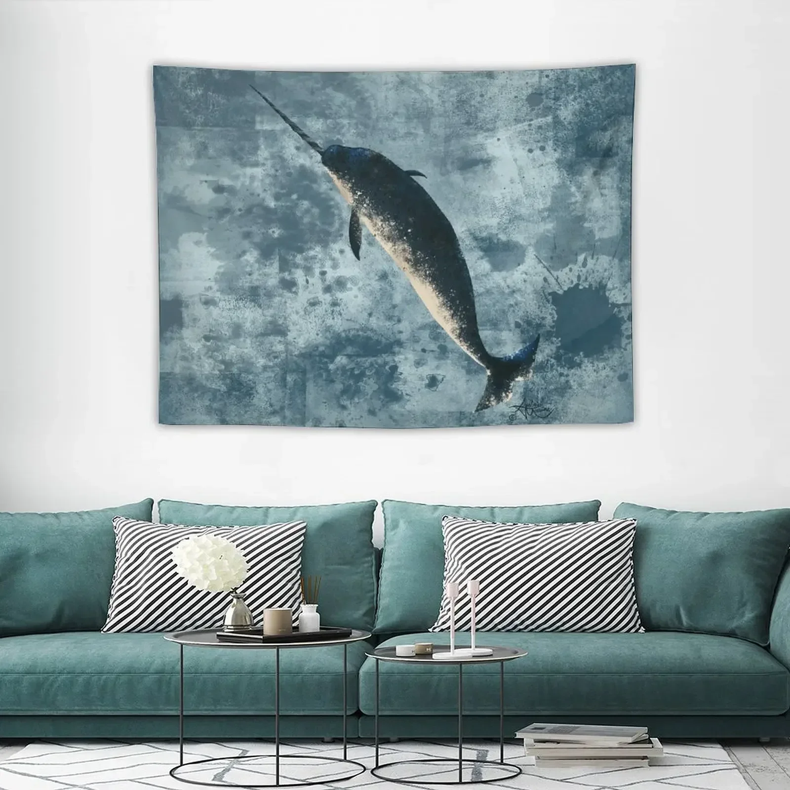 Jackson the Narwhal от Эмбер морской ~ цифровая живопись искусство? 2015 гобелен Подвесной