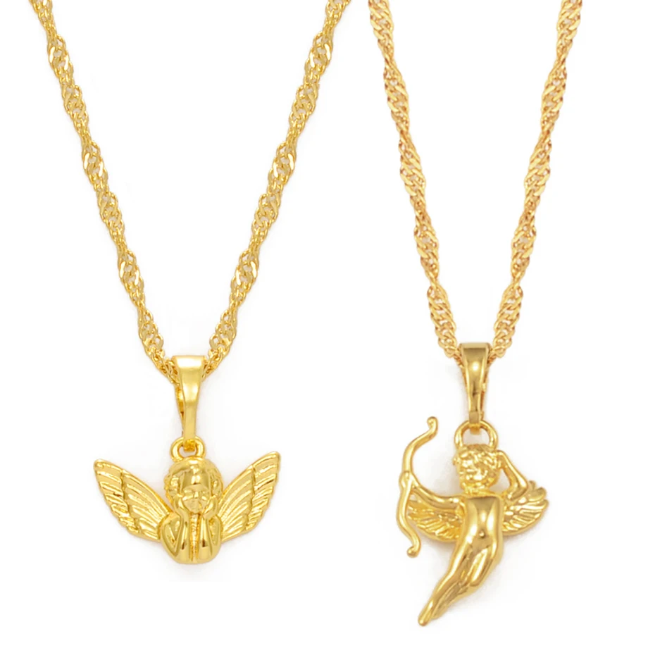 

Anniyo Mini Angel Baby Pendant Necklaces for Women Girls Gold Color Small Size Charm Jewelry Religious #080204