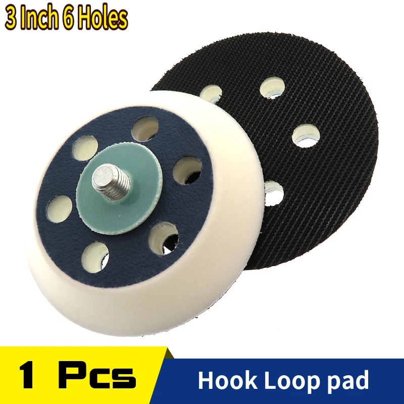 

75mm 6-hole 5/16-24 Rotary Grinding 3 Loop Discs Backing Pad Sander Sanding Sanding Hook Plate Tools Thread Polishing Inch For