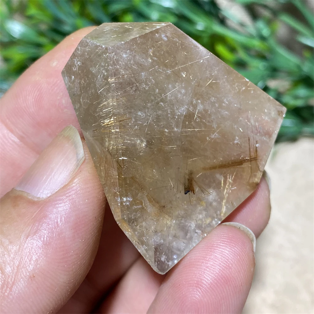 

Золотистый рутилированный кварцевый кристалл для волос DriB