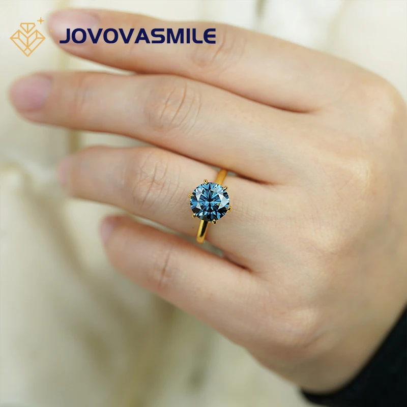 

Кольцо JOVOVASMILE с муассанитом, 3 карата, 8 мм, шестигранное, синее, фиолетовое, ограненное бриллиантом, женские обручальные кольца