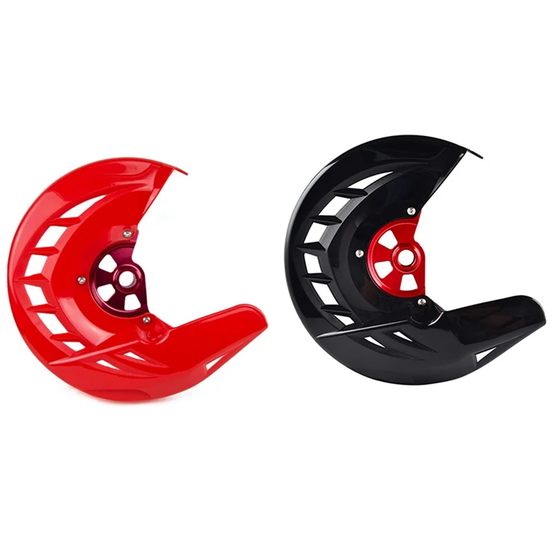 

2 Pcs Motocycle Front Brake Disc Guard Protector Cover for Honda CR 125R 250R 2004-2020 CRF250R, Red & Black