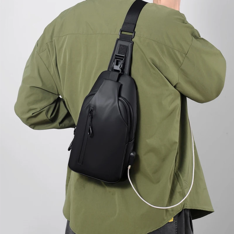 Men Chest Bags Durable Oxford Material Blue Belt Purse Male Black Sports Crossbody Purses Sling Bag Waterproof
