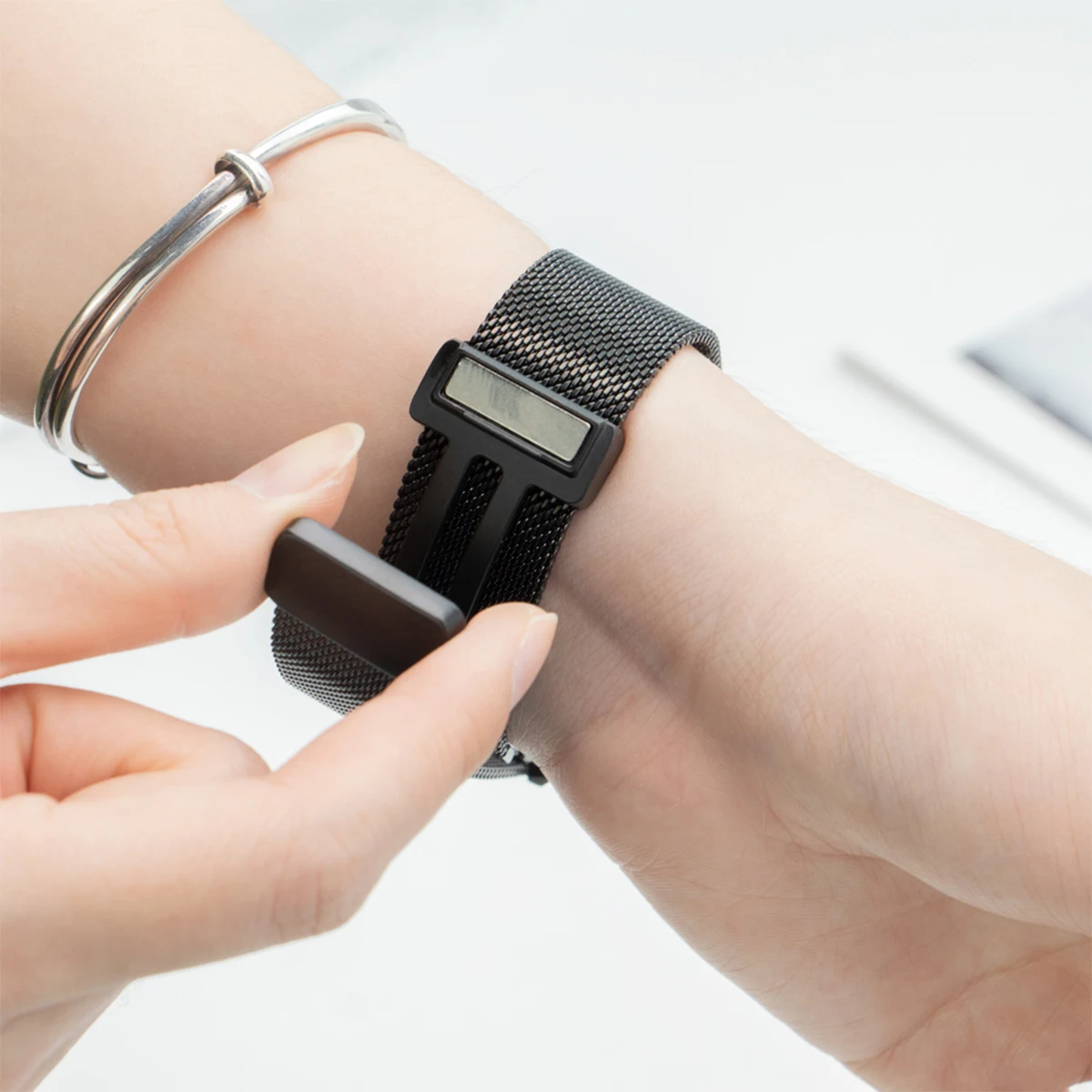 Фото Миланский ремешок с магнитной пряжкой для Samsung Galaxy Watch8 classic 46 мм 8, 40 мм, 44 мм, металлический ремешок для Galaxy watch ultra 2025 47 мм №3