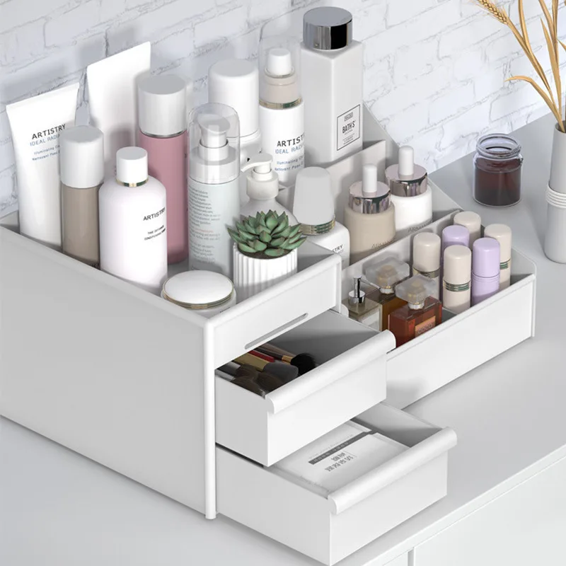 

Makeup Organizer for Cosmetic Large Capacity Cosmetic Storage Box Organizer Desktop Jewelry Nail Polish Makeup Drawer Container