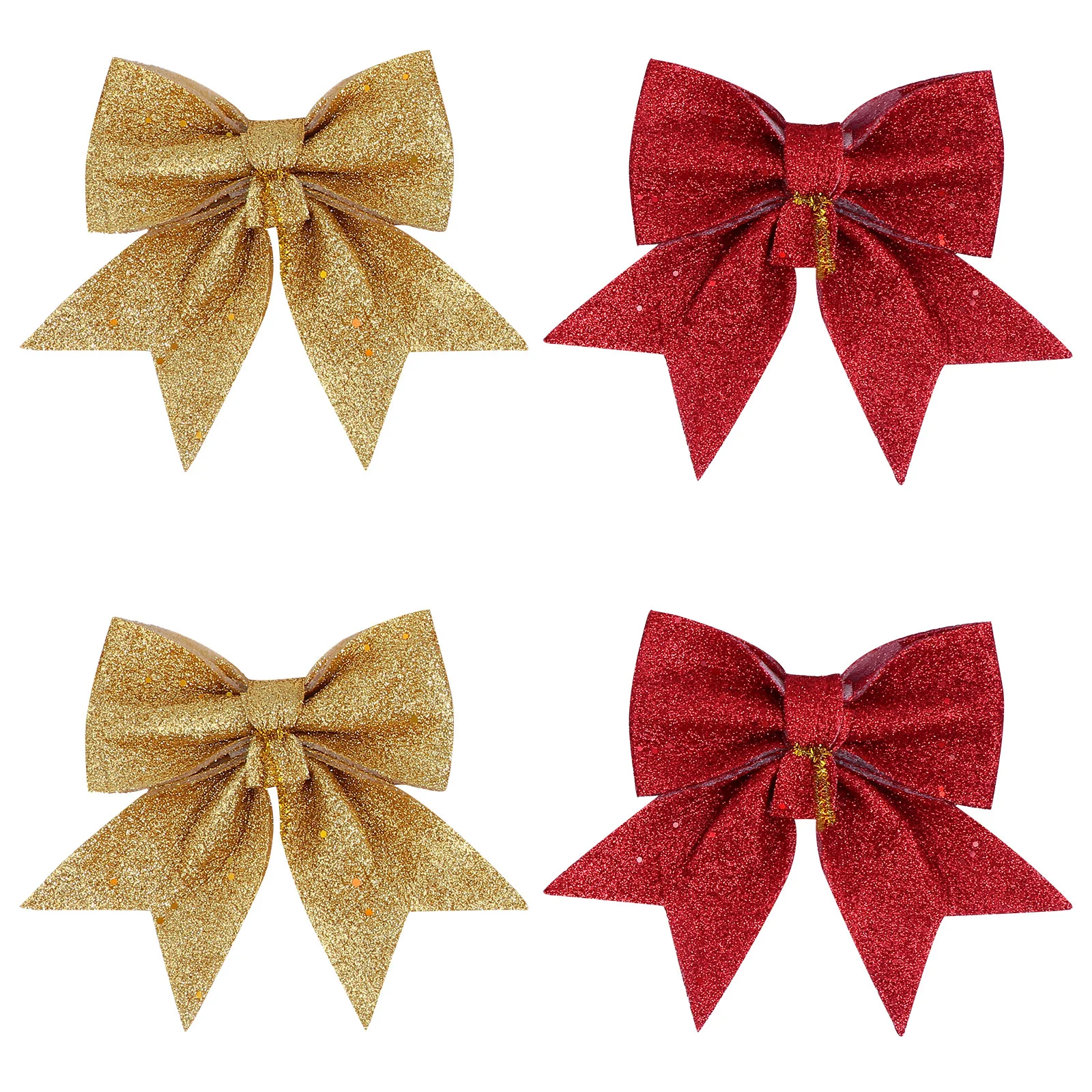 

Bows Christmas Bow Ornament Wreath Tree Hair Cheer Farmhouse Decoration Holiday Red Hanging Clothtopper Glitter Outdoor