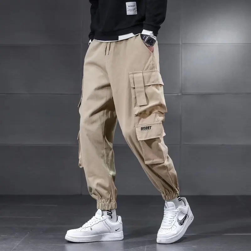 EAEOVNI-pantalones Cargo con múltiples bolsillos para hombre, peto de moda japonesa de talla grande, pantalones Cargo sueltos para trabajo al aire libre, pantalones Casuales