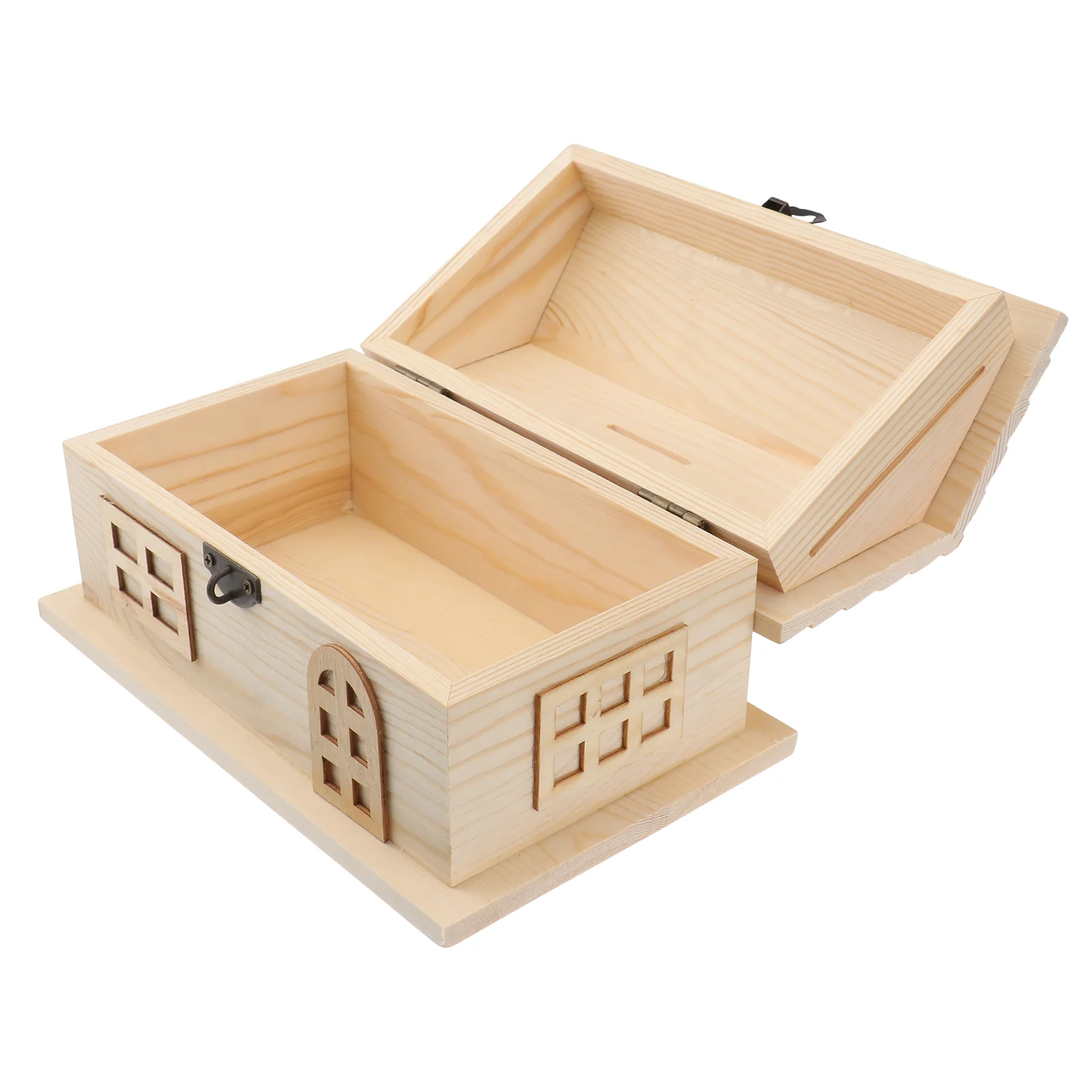 Копилка копилка деревянная для детей девочек и мальчиков замок самодельный дом