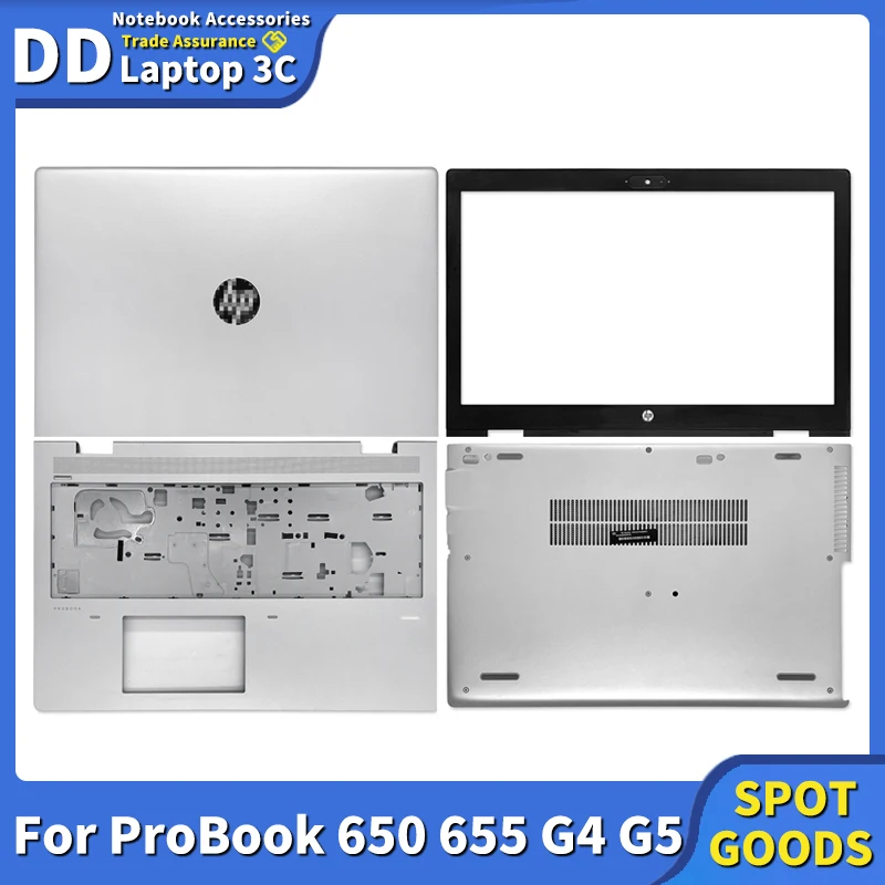 

New For HP Probook 650 655 G4 G5 Laptop LCD Back Cover/Front Bezel/Palmrest/Bottom Case/Hinges Cover/DVD Cover Top Case Silvery