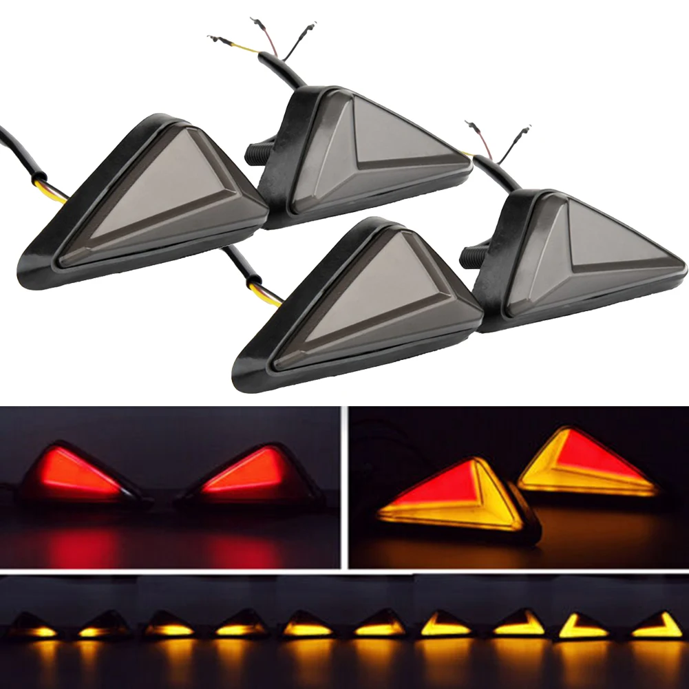 

4 X Motorcycle 3 Wire Flush Mount LED Turn Signals Blinker Light Flowing Water Lamp 12V For Lighting Indicators Signal Lamp