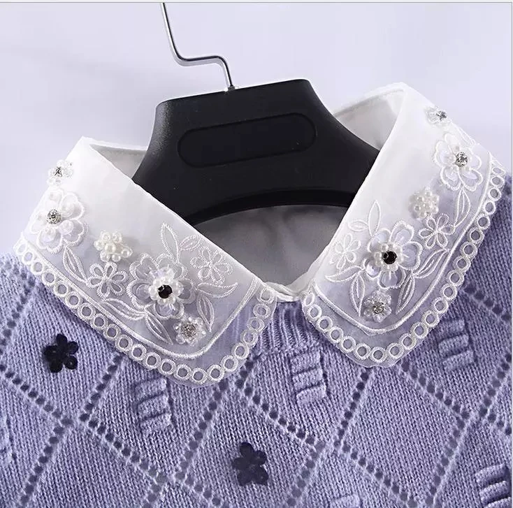 Linbaiway 43 стиля ложный воротник стойка лацканы съемный рубашки женские кружевные