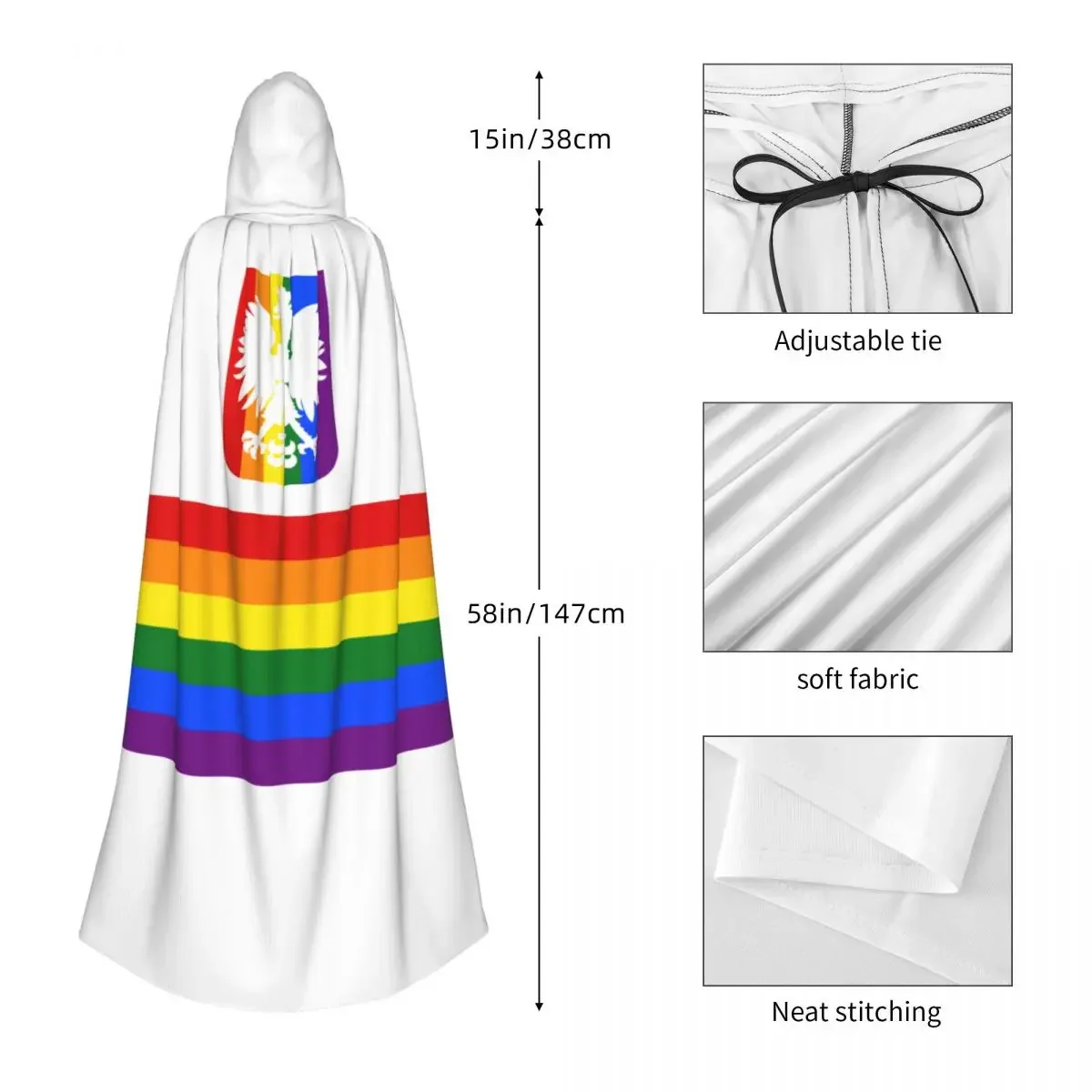 Накидка унисекс с капюшоном и флагом Польши