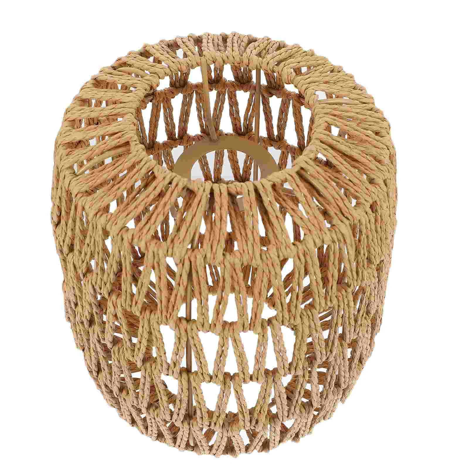 

Lamp Shade Lampshade Rattan Light Ceiling Pendant Chandelier Cover Woven Wickerweaving Rope Shades Hanging Table Bulb Rustic