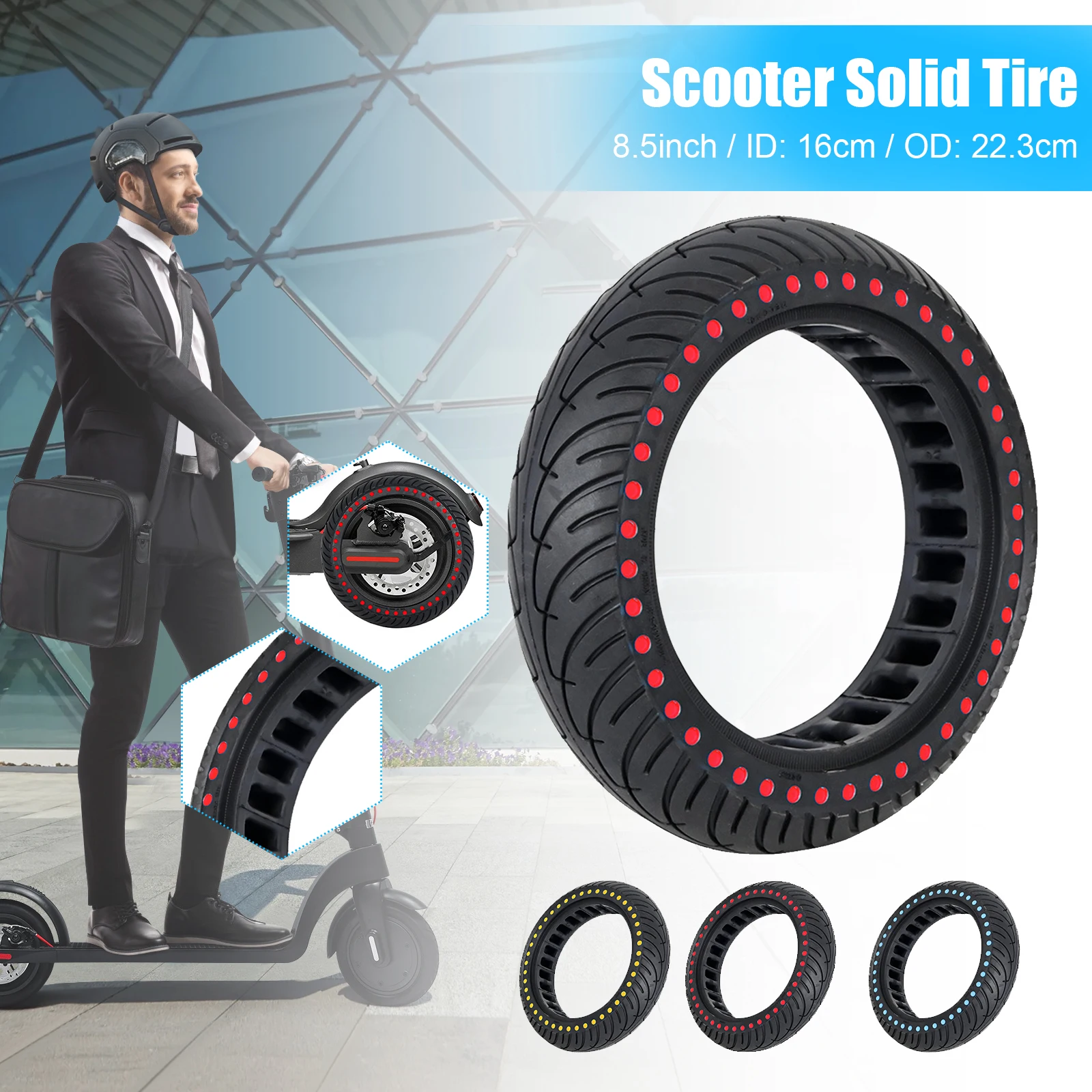 

Rubber Solid Tire 8.5inch Tire Replacement for M365/Pro/4S/Pro2 Electric Scooter Puncture-Resistant Explosion-Proof Solid Tire