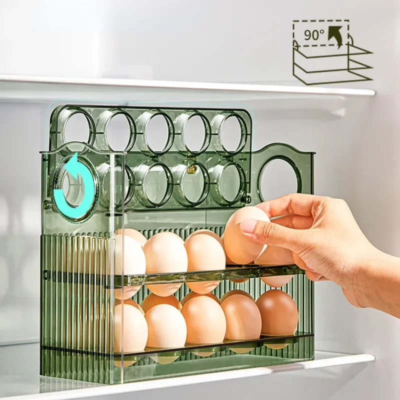 

Box Egg Container Flip-type Organizer Accessories Plastic Kitchen Egg Holder Tray Storage Food Holder for Rack Refrigerator