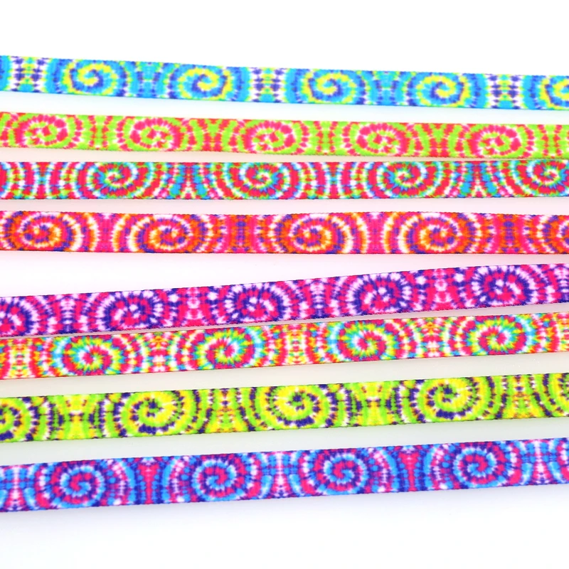 

DHK 3/8inch 50yards Tie Dye Painting Printed Grosgrain Ribbon Accessories Sewing Craft Headwear DIY Decoration DIY 9mm D1970