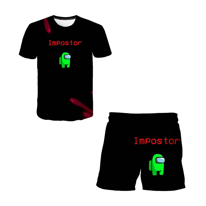 

Summer Boys Among Us Clothing Sets Children Boys Clothes Kids Fashion T-shit+Impostor Shorts 2pcs Suits Cartoon Tracksuits