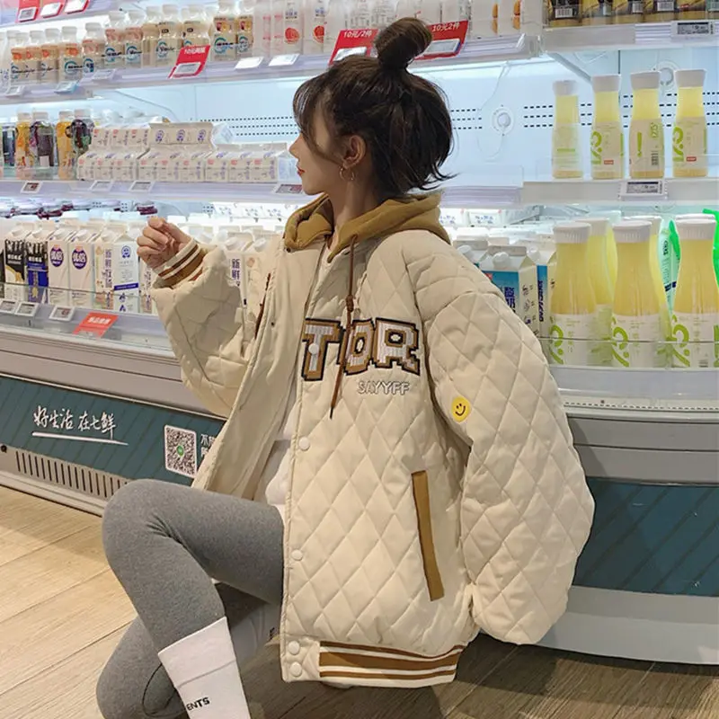 Winter Coat for Women Coats Jackets Hooded Cotton Padded Jacket Loose Aviator Jacket Baseball Cotton Jacket New