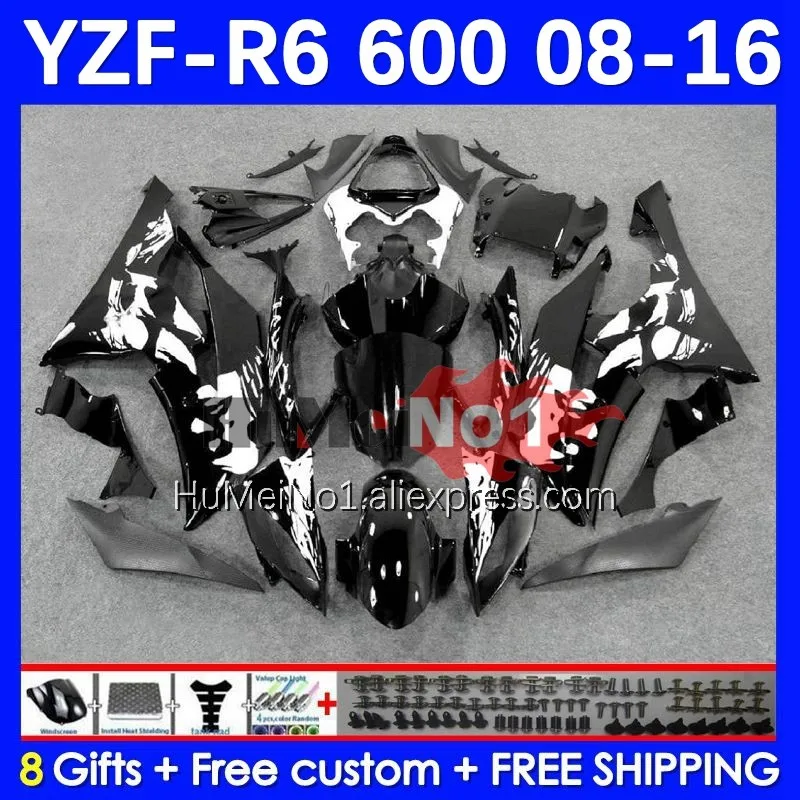 

Body For YAMAHA YZFR6 YZF600 black glossy YZF R6 600 R 6 37No.10 YZF-R6 YZF-600 08 2008 2009 2010 2011 2012 13 14 15 16 Fairings