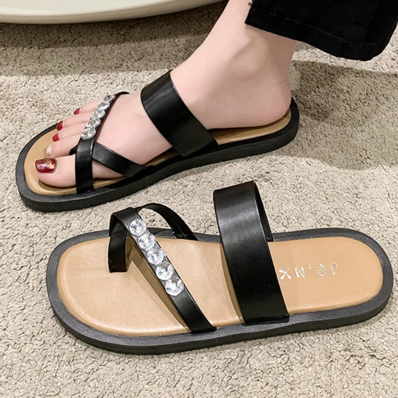 

Women's Slippers 2023 Summer New Fashion Casual All-matchFlat Flip Flops Female Open Toed Pedal Lazy Shoes Sandalias Mujer