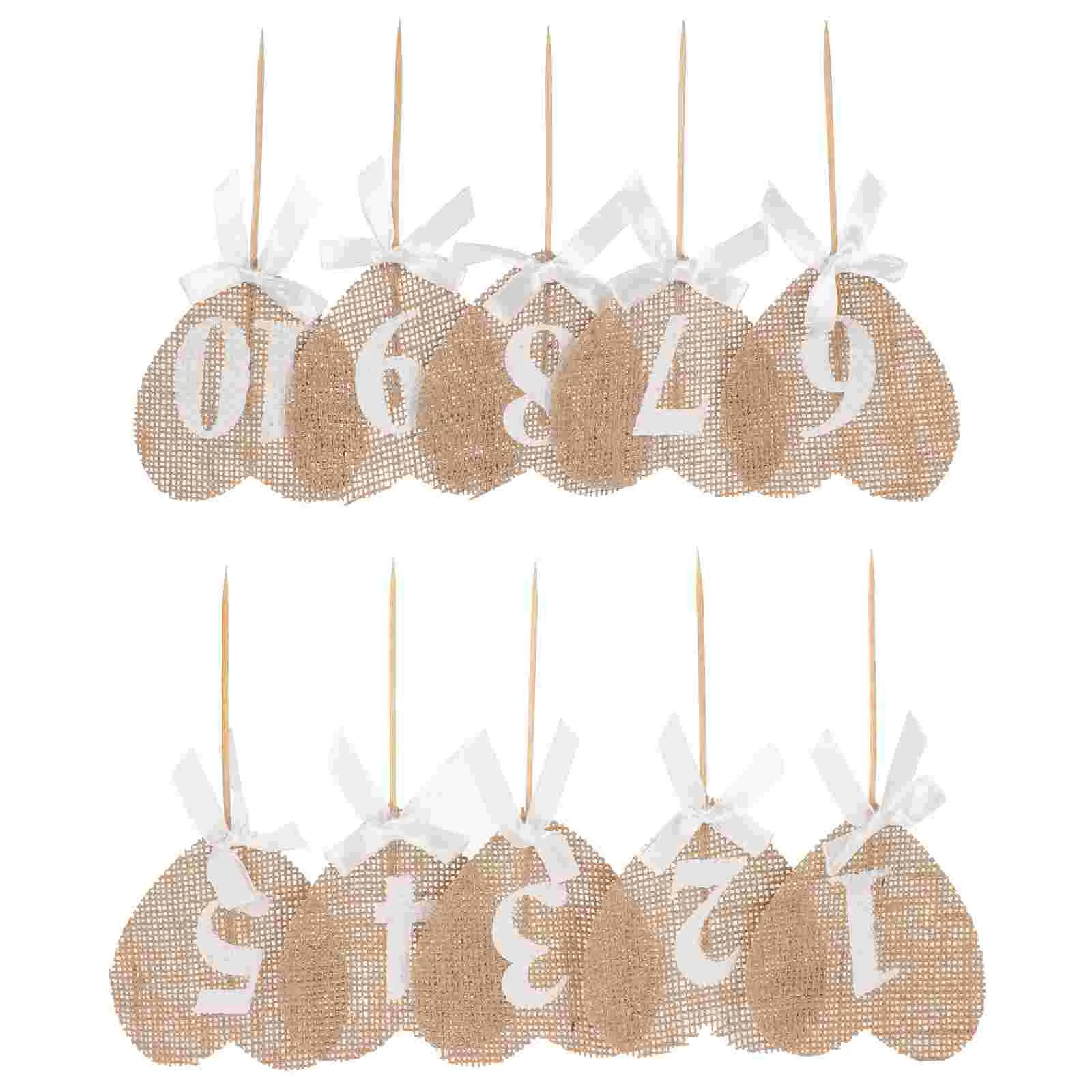 Номера стола в форме сердца деревенские джутовые гессианские баннеры из