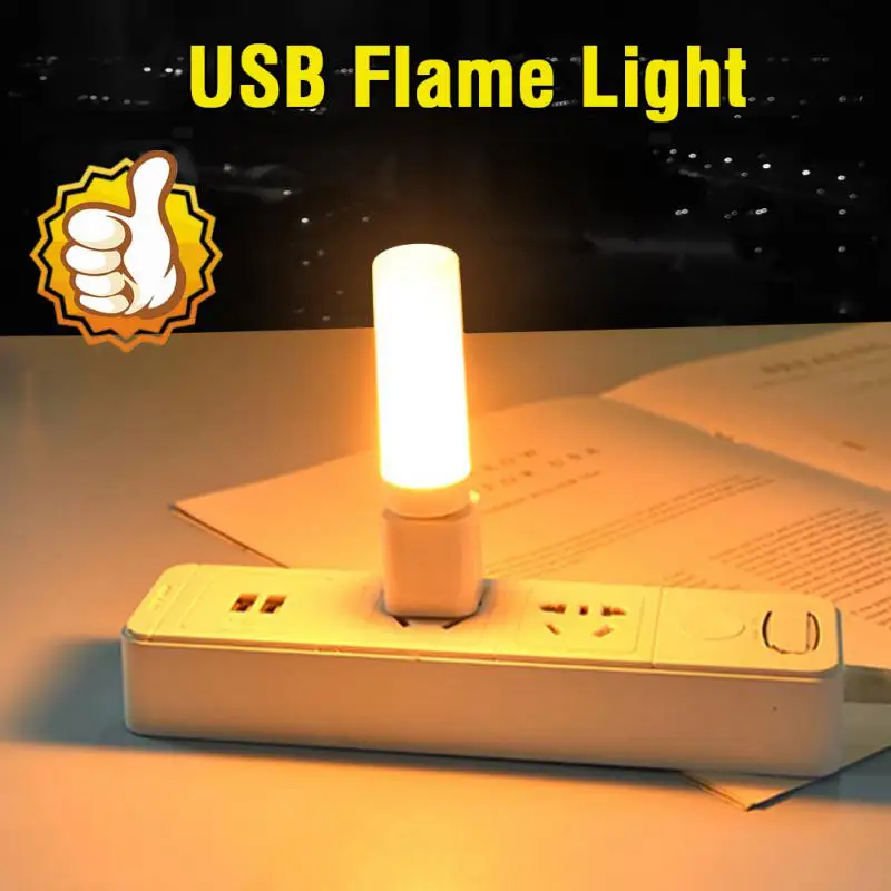 

USB Plug Lamp USB Flame Light Torch Night Light Candle Light Eye Protection Light USB Atmosphere Lights Bedroom Decor