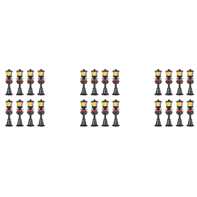 

Миниатюрный Рождественский светильник, поезда, миниатюрная уличная лампа, декоративные фонари для «сделай сам», для кукольного домика, дорожки, 24 шт.