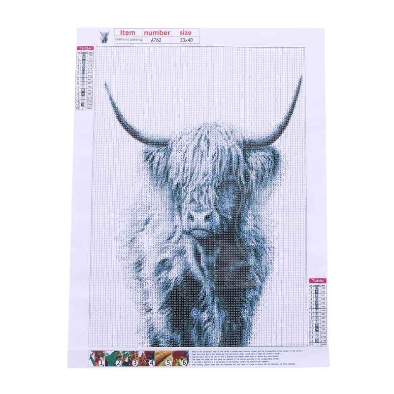 

Алмазная живопись, полностью круглая алмазная живопись Highland Cow 5D, алмазная живопись, вышивка крестиком, искусство