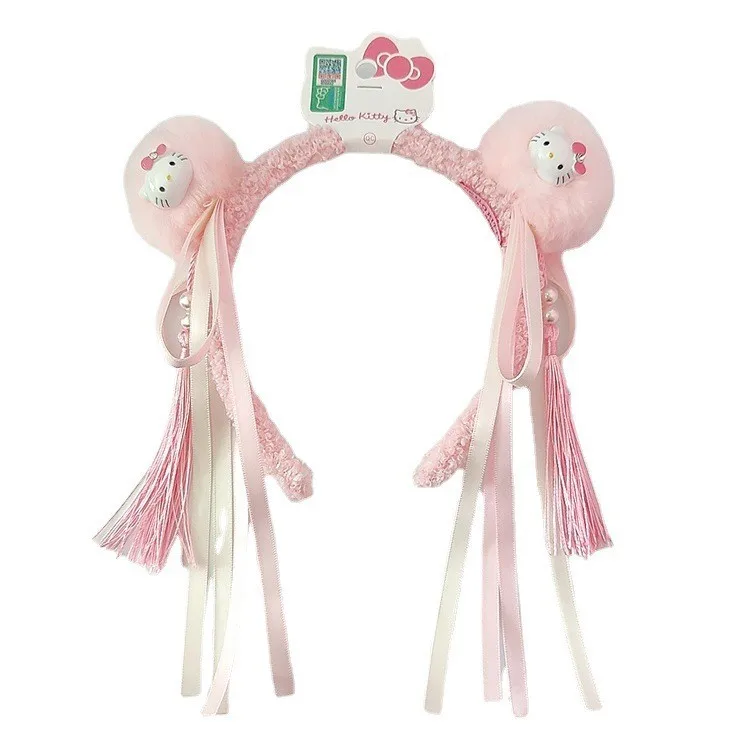 

Original Kawaii Sanrio Hello Kitty Hair Band Plushie Headband Card Issuance Children's Hair Accessories Kuromi My Melody