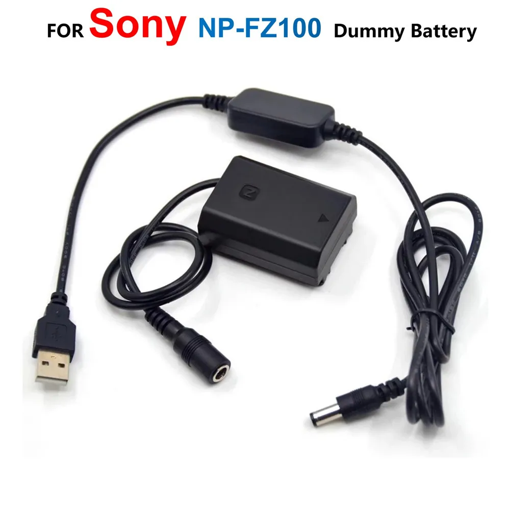 

NP-FZ100 VG-C3EM Dummy Battery+Power Bank 5V USB Cable Adapter For Sony Alpha A9 A7RM3 A7RIII A7M3 ILCE-9 A6600 A7M4 Camera