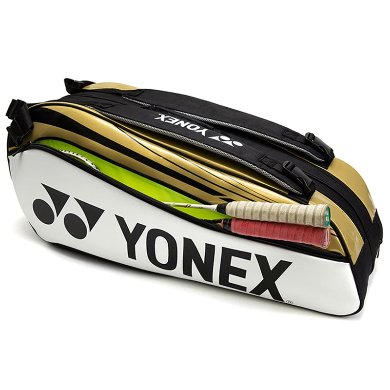 Genuine YONEX New Tennis Racket Bag High Quality PU Leather Sports Backpack Badminton Bag For Women Men Holds Up To 6 Rackets