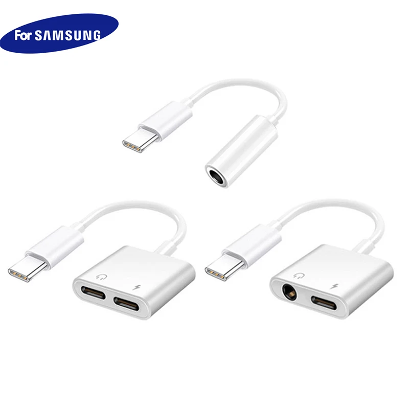 Адаптер для наушников и зарядного устройства 2 в 1 USB C на 3 5 мм Jack аудио адаптер Samsung