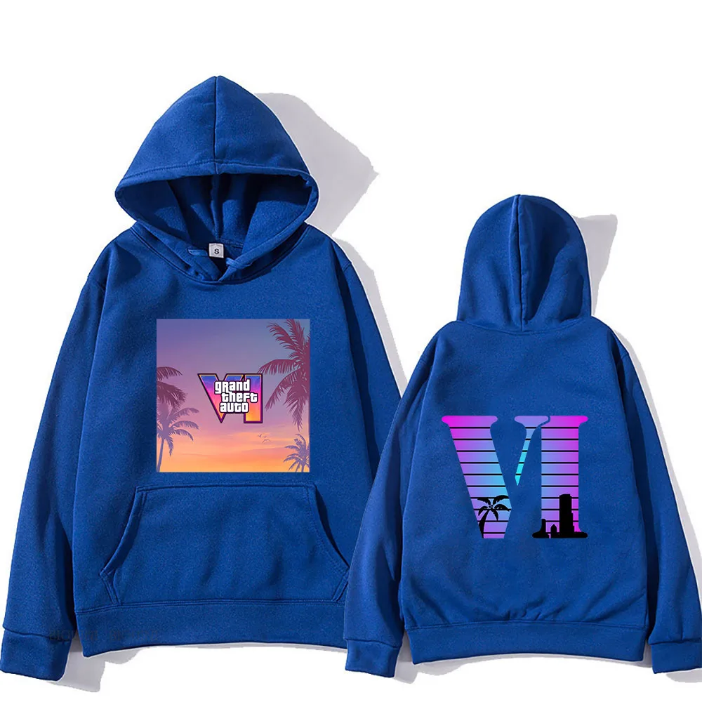Grand Theft Auto VI Rockstar Games Graphic Hoodies Cartoon Print Casual Sweatshirt Funko Pop Fashion Clothing Moletom Pullovers