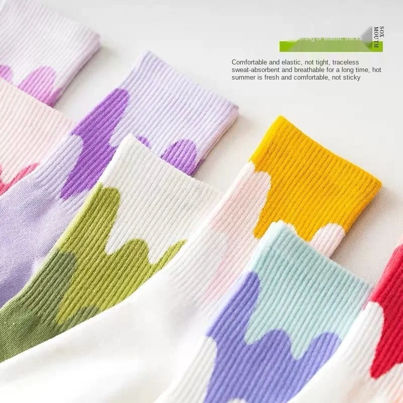 5 пар новые цветные носки упаковка женские милые забавные Женские носочки