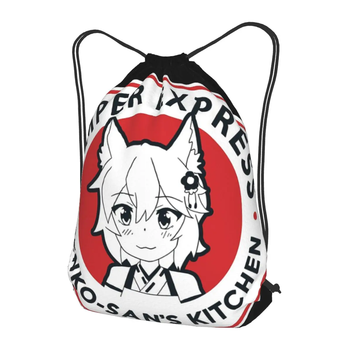 Фото Рюкзаки Senko San The Helpful Fox с мультяшным принтом, портативные сумки-мешки на шнурке, сумки для мелочей, сумки для книг для путешествий и школы №1