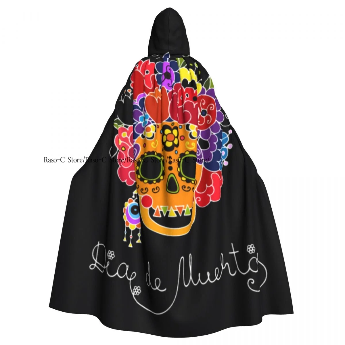 Плащ с капюшоном плащ унисекс художественный День мертвых накидка ведьмы