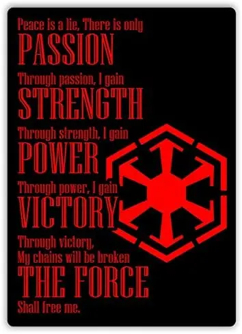 

Sith Oath Metal Plaque Tin Wall Sign Retro Iron Painting Warning Wall Poster for Cafe Pub Bar Gaming Room Wedding Gift