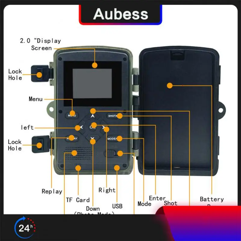 

Фотоловушка, видеосъемка, многофункциональная наружная камера 1080p для наблюдения за животными, Охотничья камера, ночное фото Ip54, водонепроницаемая 32 МП